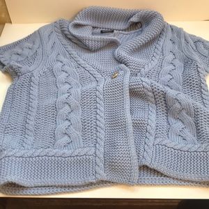 Light blue shirt sleeve sweater vest